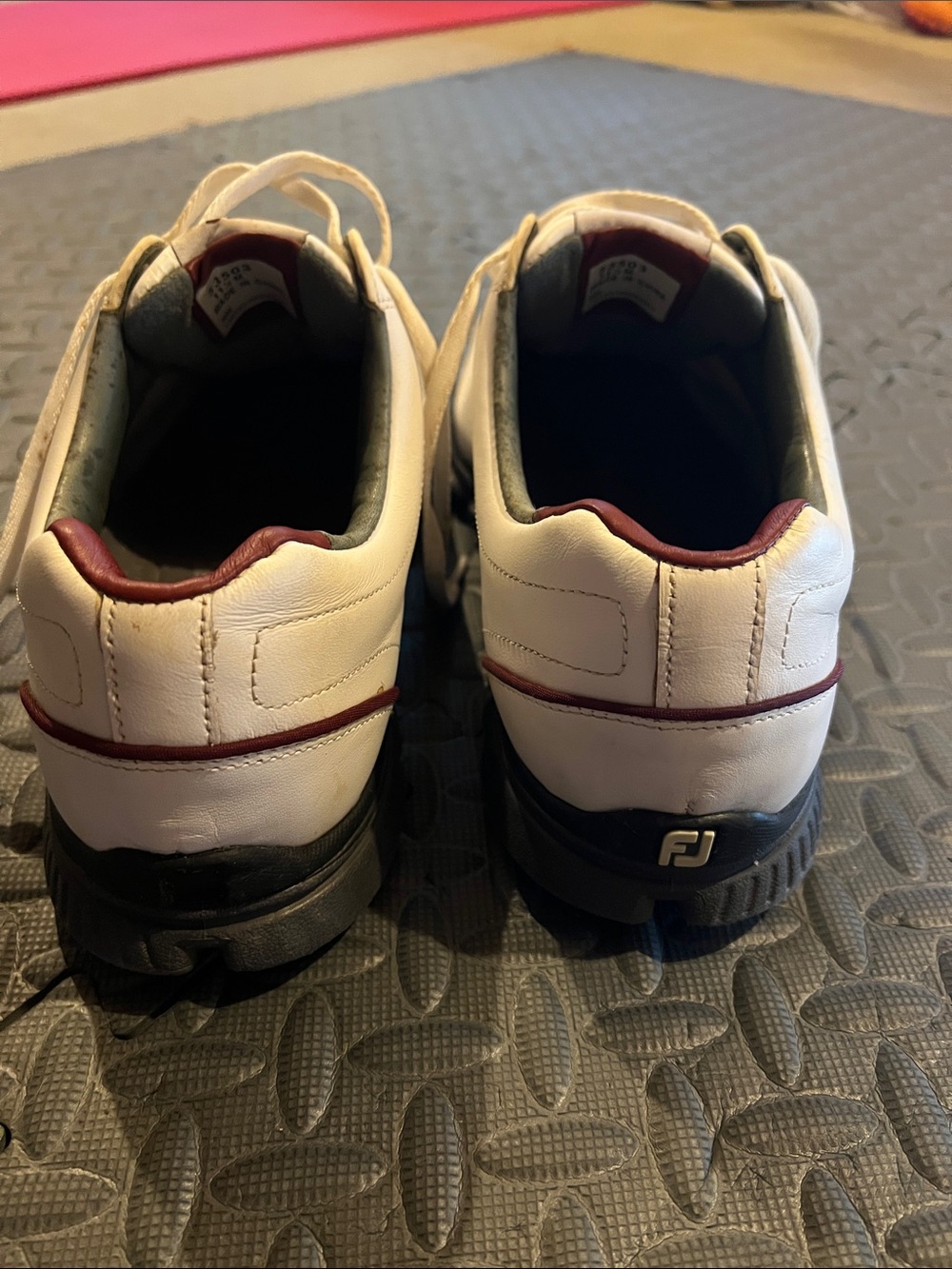 FootJoy White and Maroon Men's Golf Shoes (11.5)